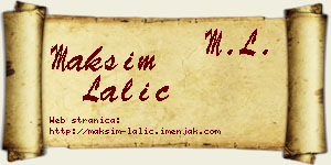 Maksim Lalić vizit kartica